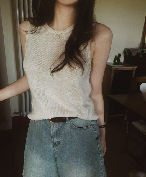 [SLOWAND] ONLY SLOW Summer Sleeveless Knit Top