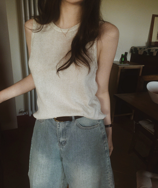 [SLOWAND] ONLY SLOW Summer Sleeveless Knit Top