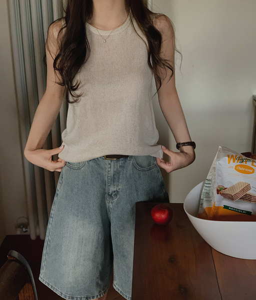 [SLOWAND] ONLY SLOW Summer Sleeveless Knit Top