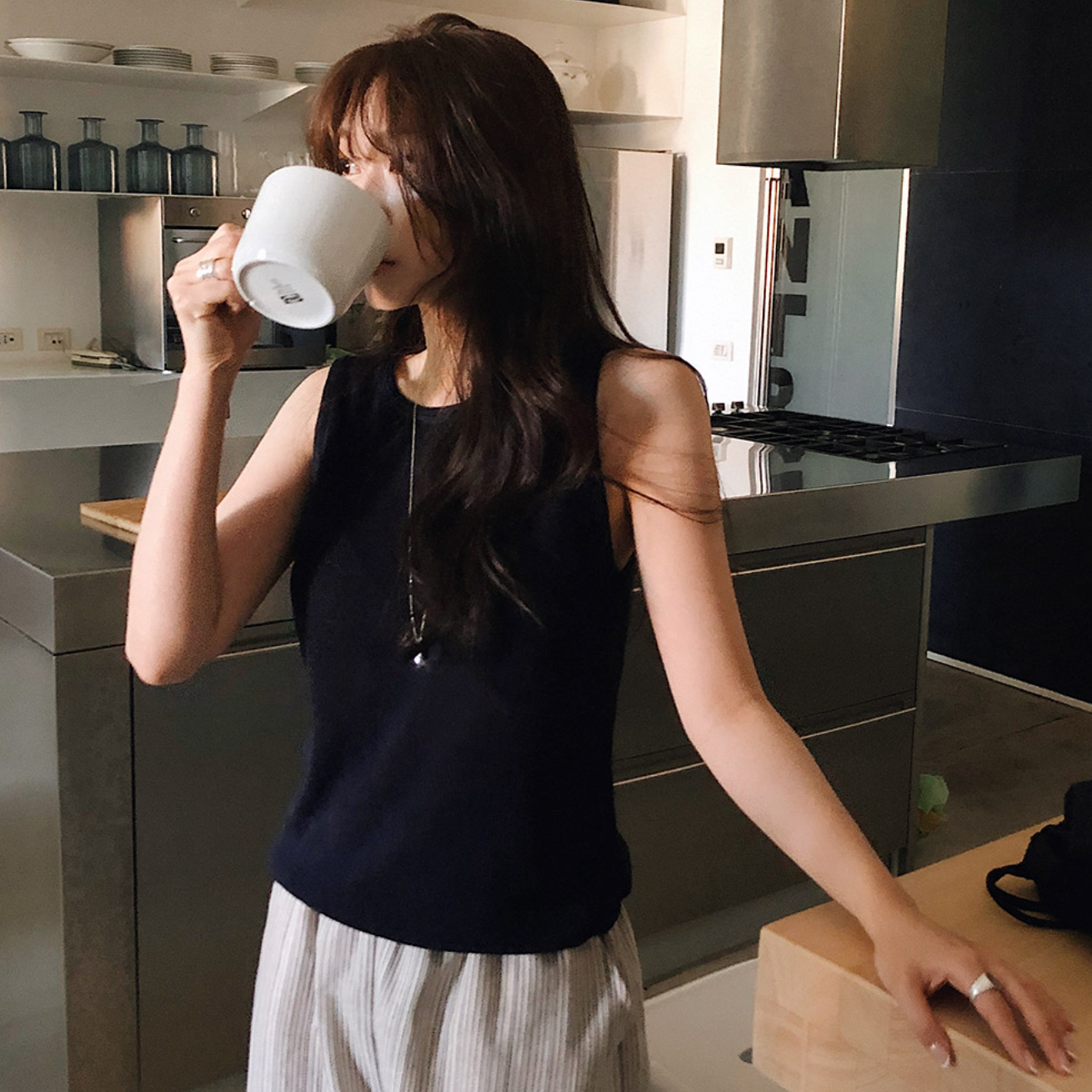 [SLOWAND] ONLY SLOW Summer Sleeveless Knit Top