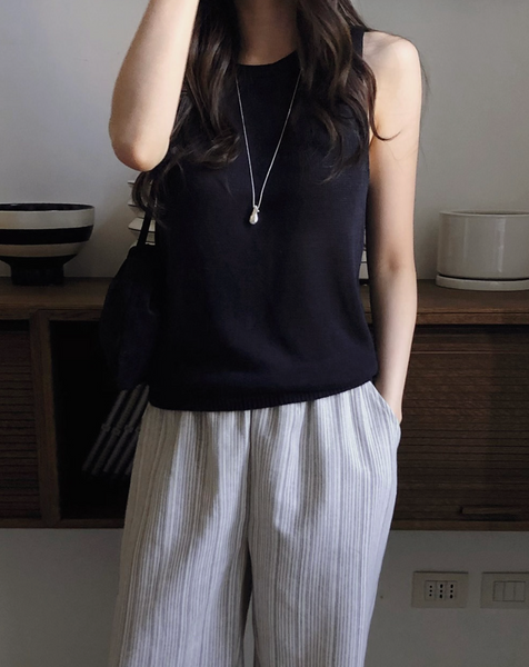 [SLOWAND] ONLY SLOW Summer Sleeveless Knit Top