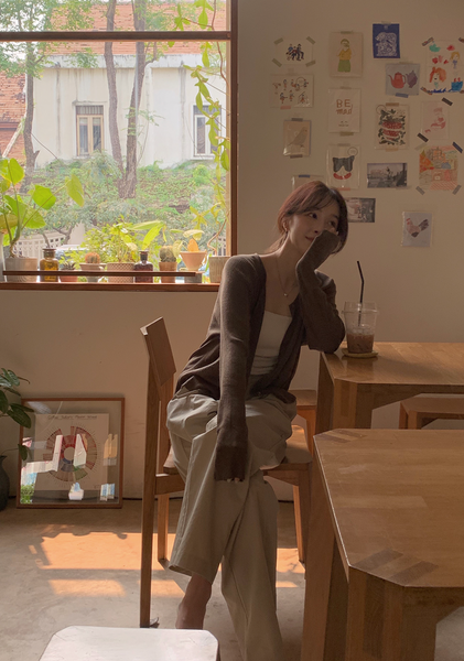 [SLOWAND] # SLOWMADE Plain Thin Fit Summer Cardigan
