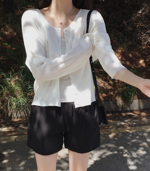 [SLOWAND] # SLOWMADE Plain Thin Fit Summer Cardigan