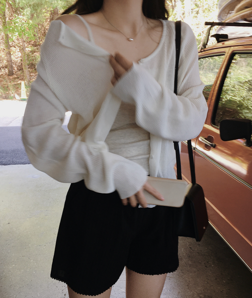 [SLOWAND] # SLOWMADE Plain Thin Fit Summer Cardigan