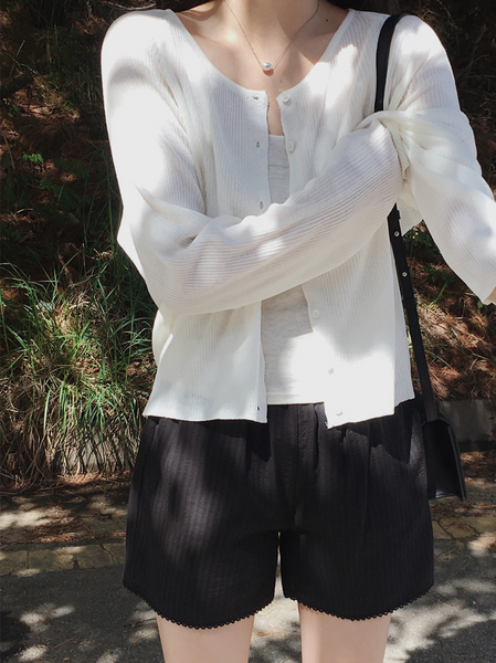 [SLOWAND] # SLOWMADE Plain Thin Fit Summer Cardigan