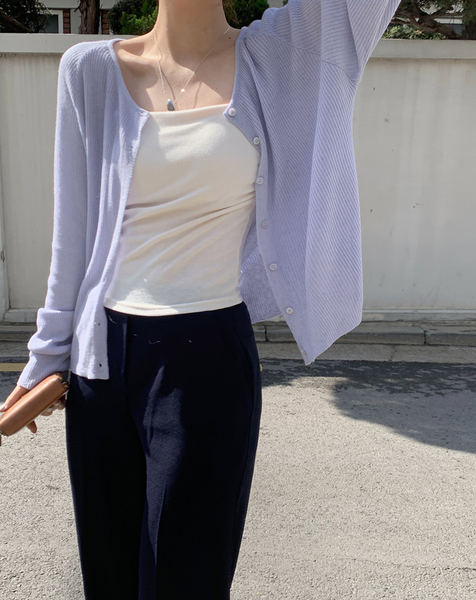 [SLOWAND] # SLOWMADE Plain Thin Fit Summer Cardigan