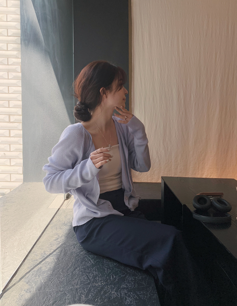 [SLOWAND] # SLOWMADE Plain Thin Fit Summer Cardigan