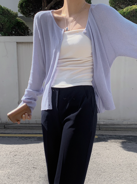 [SLOWAND] # SLOWMADE Plain Thin Fit Summer Cardigan