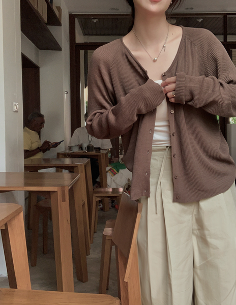 [SLOWAND] # SLOWMADE Plain Thin Fit Summer Cardigan