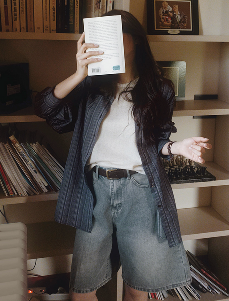 [SLOWAND] Bermuda Cover Washing Half-Length Denim Pants