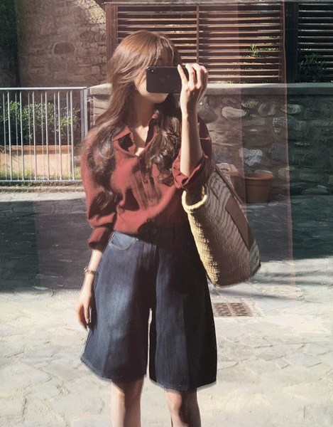 [SLOWAND] Bermuda Cover Washing Half-Length Denim Pants