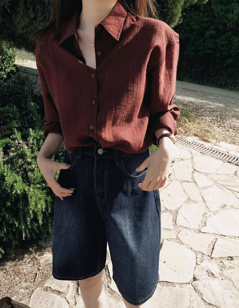 [SLOWAND] Bermuda Cover Washing Half-Length Denim Pants