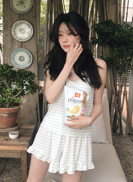 [SLOWAND] ONLY SLOW Kitch Stripe Homewear Set