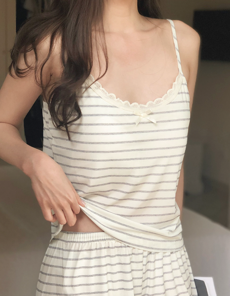 [SLOWAND] ONLY SLOW Kitch Stripe Homewear Set