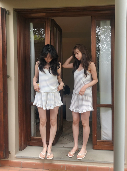 [SLOWAND] ONLY SLOW Kitch Stripe Homewear Set