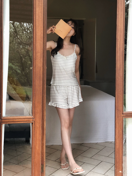 [SLOWAND] ONLY SLOW Kitch Stripe Homewear Set