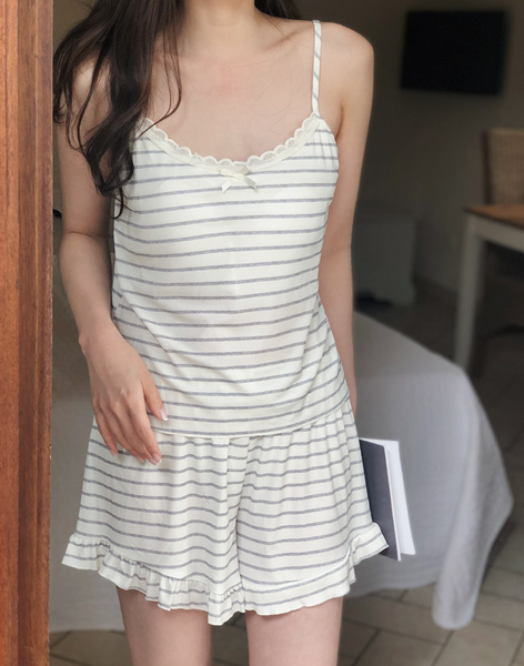 [SLOWAND] ONLY SLOW Kitch Stripe Homewear Set