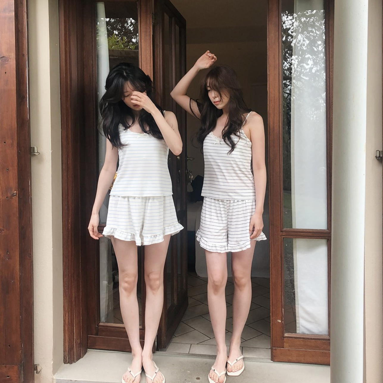 [SLOWAND] ONLY SLOW Kitch Stripe Homewear Set