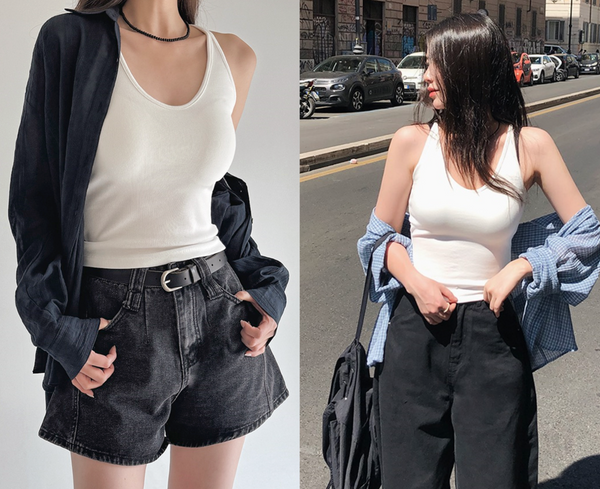 [SLOWAND] ONLY SLOW Slim Fit Halterneck Sleeveless