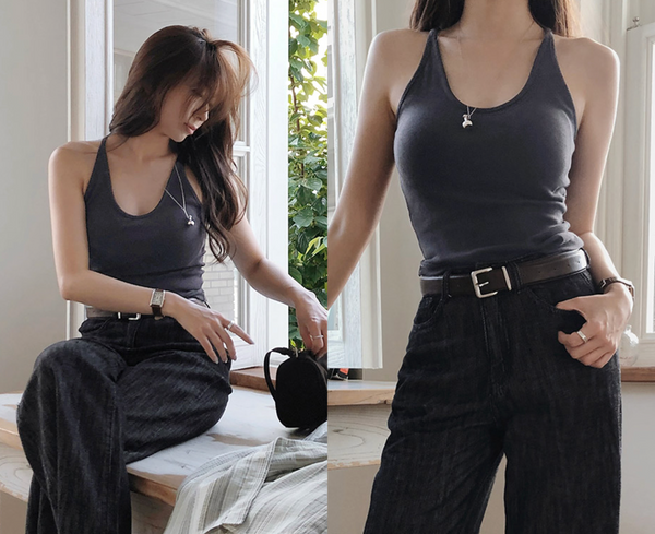 [SLOWAND] ONLY SLOW Slim Fit Halterneck Sleeveless