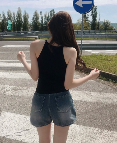 [SLOWAND] ONLY SLOW Slim Fit Halterneck Sleeveless