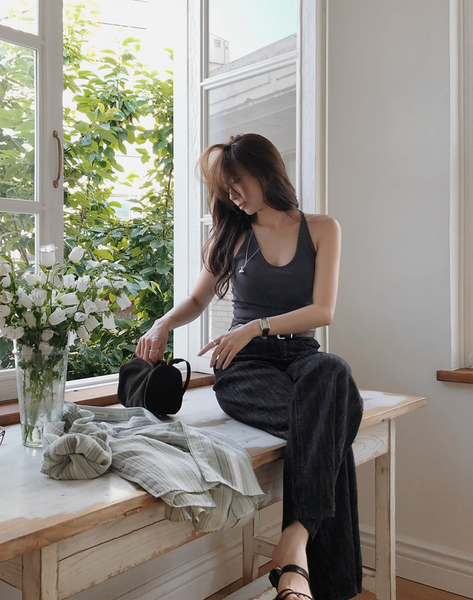 [SLOWAND] ONLY SLOW Slim Fit Halterneck Sleeveless