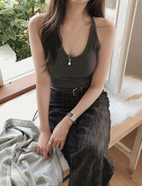 [SLOWAND] ONLY SLOW Slim Fit Halterneck Sleeveless