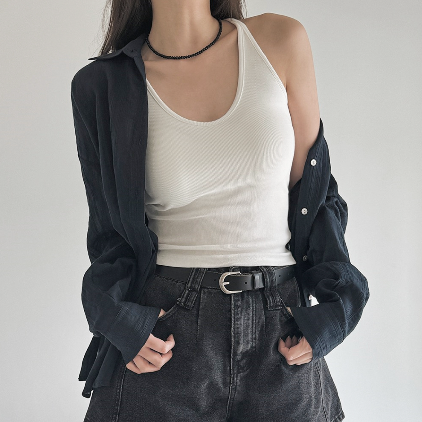 [SLOWAND] ONLY SLOW Slim Fit Halterneck Sleeveless