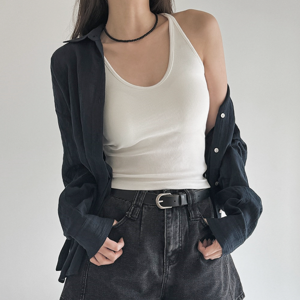 [SLOWAND] ONLY SLOW Slim Fit Halterneck Sleeveless