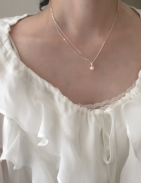 [moat] Brill Pearl Necklace (silver925)