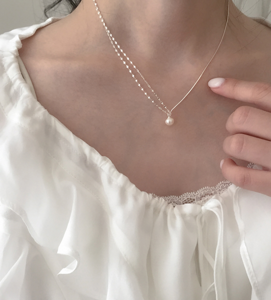 [moat] Brill Pearl Necklace (silver925)