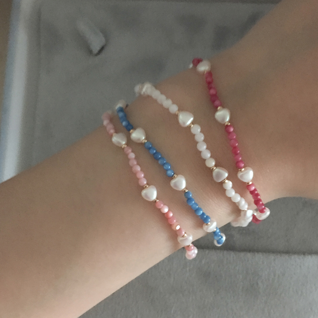 [moat] Candy Heart Beads Bracelet
