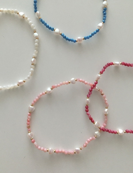 [moat] Candy Heart Beads Bracelet