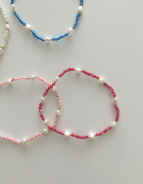 [moat] Candy Heart Beads Bracelet