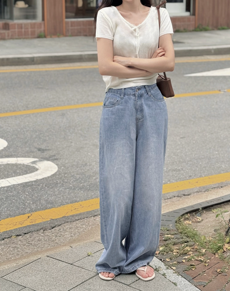 [SLOWAND] # SLOWMADE Summer Wide Denim Pants