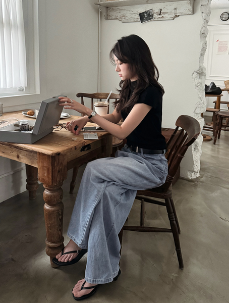 [SLOWAND] # SLOWMADE Summer Wide Denim Pants