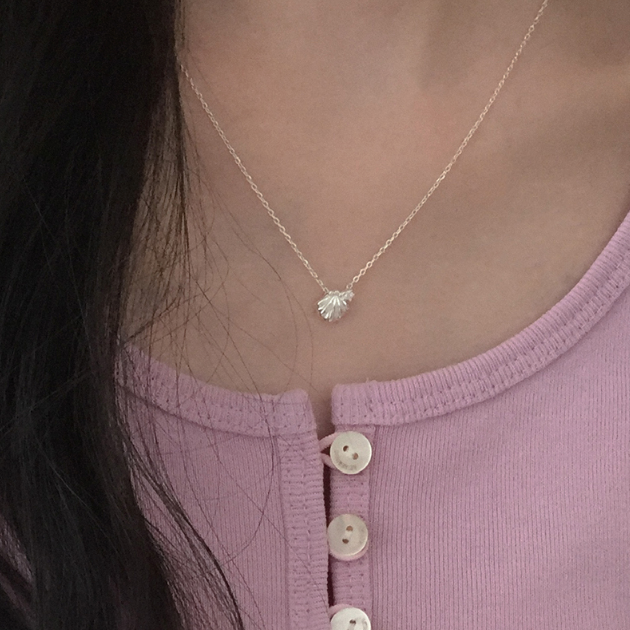 [moat] Mini Shell Necklace (silver925)
