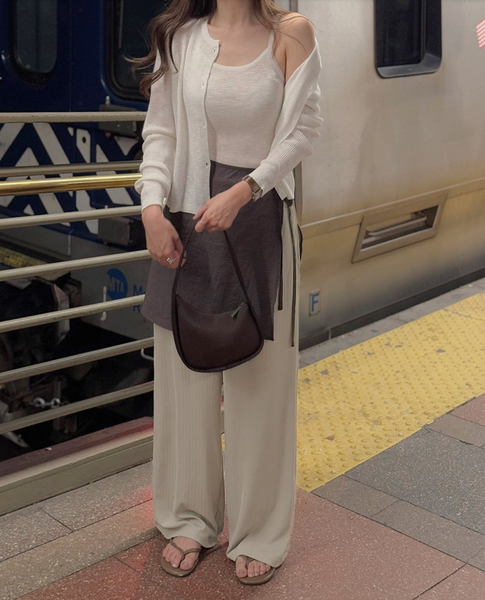 [SLOWAND] # SLOWMADE Ice Coolings Cover Fit Sweat Pants