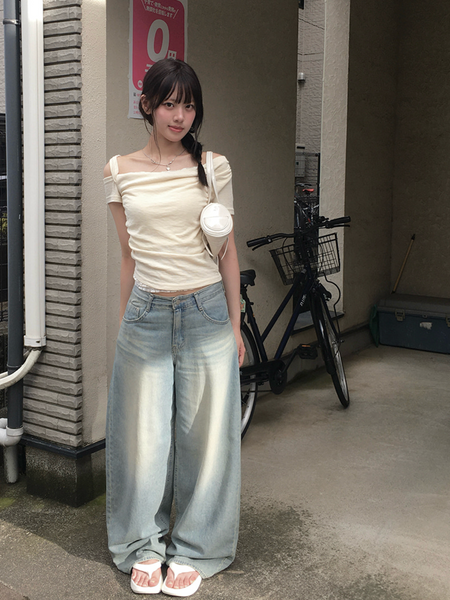 [anyonemore] Summer Hooded Vintage Washing Wide Pants