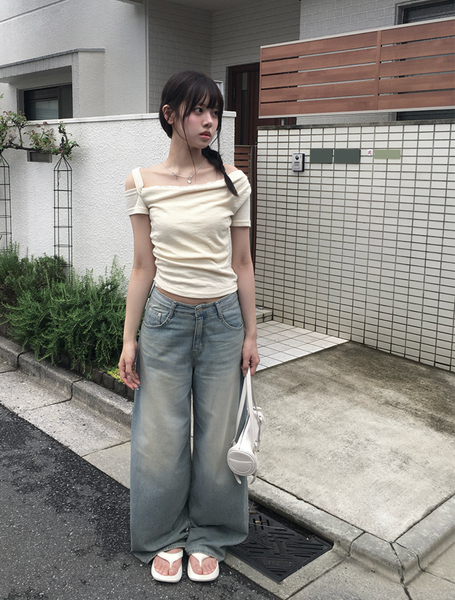[anyonemore] Summer Hooded Vintage Washing Wide Pants