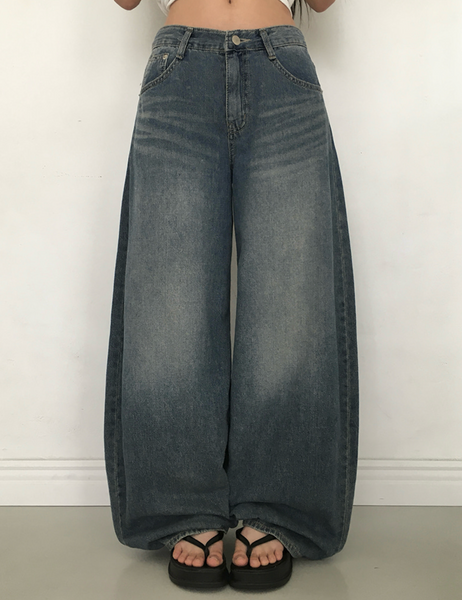 [anyonemore] Summer Hooded Vintage Washing Wide Pants
