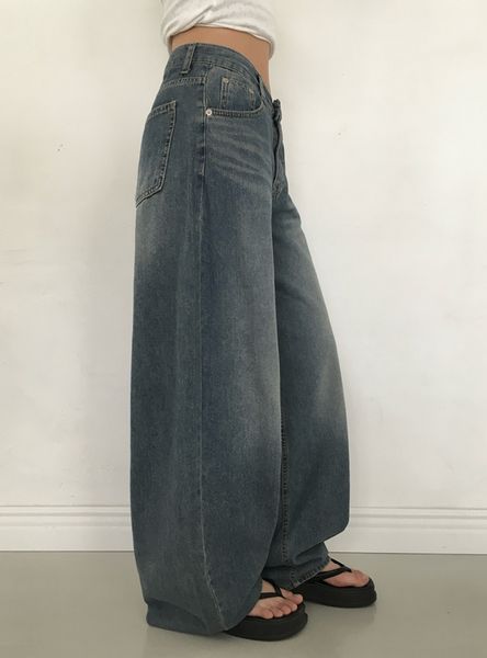[anyonemore] Summer Hooded Vintage Washing Wide Pants