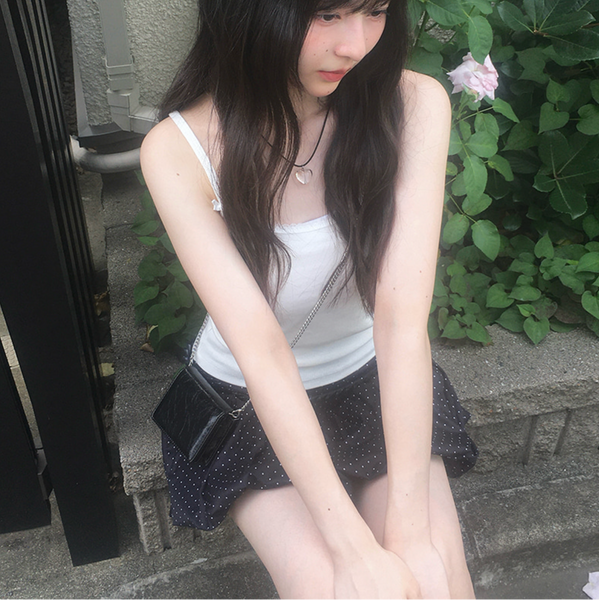 [anyonemore] Kons Ribbon Lace Square Neck String Sleeveless