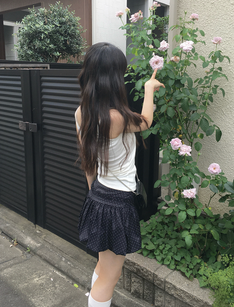 [anyonemore] Kons Ribbon Lace Square Neck String Sleeveless