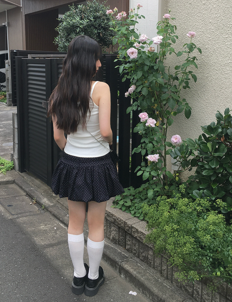 [anyonemore] Kons Ribbon Lace Square Neck String Sleeveless