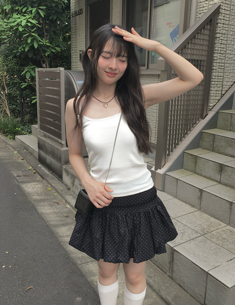 [anyonemore] Kons Ribbon Lace Square Neck String Sleeveless