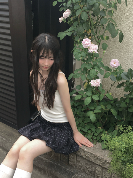 [anyonemore] Kons Ribbon Lace Square Neck String Sleeveless