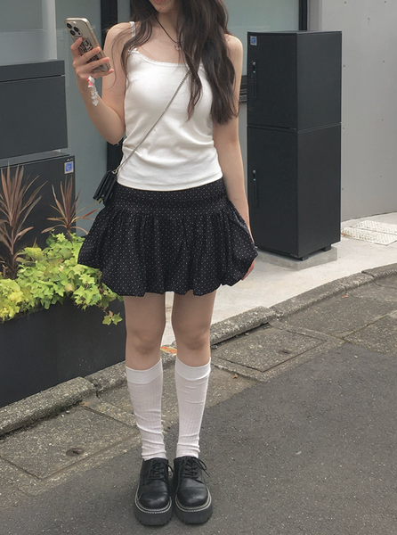 [anyonemore] Kons Ribbon Lace Square Neck String Sleeveless