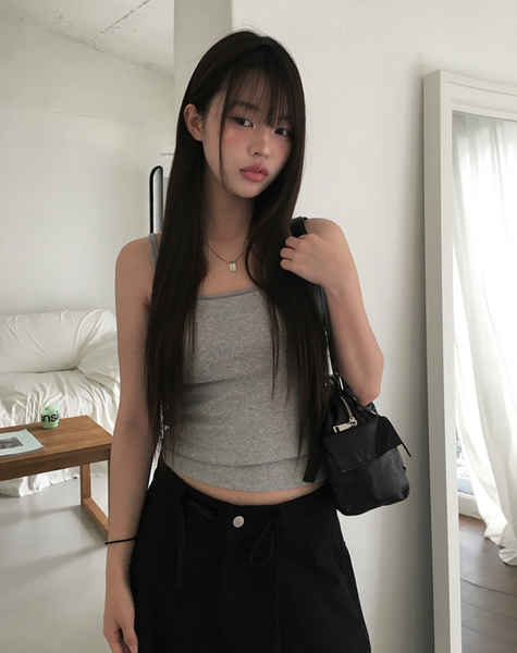 [anyonemore] Kons Ribbon Lace Square Neck String Sleeveless