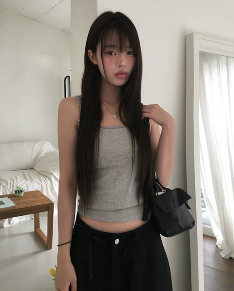 [anyonemore] Kons Ribbon Lace Square Neck String Sleeveless